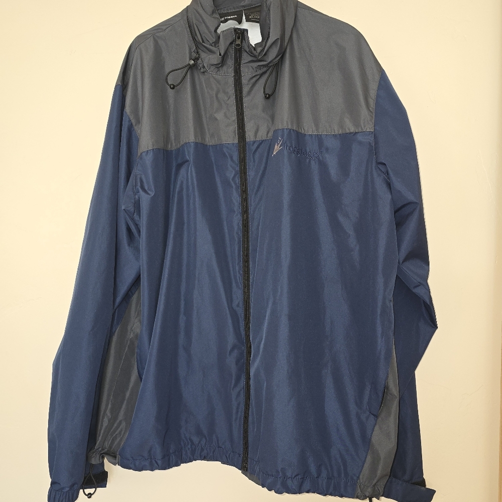 Froggtoggs Rain Jacket Mens XL XXL Hooded Full Zip Blue & Gray Frog Toggs